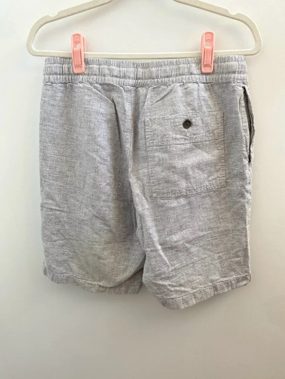 J. Crew Light Blue and White Striped Stadium Shorts - Size Medium